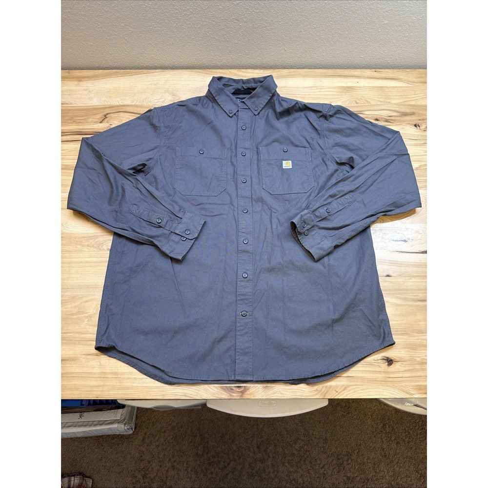 Carhartt 103554 Mens Rugged Flex Gray Rigby Long Sleeve Work Shirt Size 2XL Tall